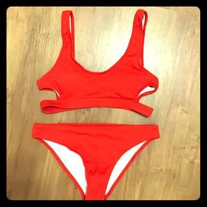 Bright Orangey Red Bikini